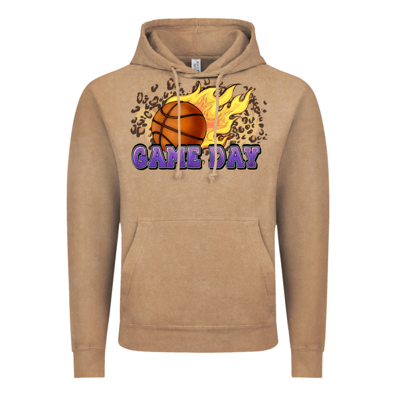 Game Day Basketball Leopard Flames Fireball Vintage Hoodie by HowdyJamesFarm | Teevron