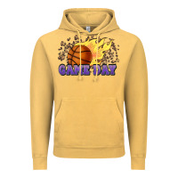 Vintage Mustard game day basketball leopard flames fireball Vintage Hoodie - HowdyJamesFarm