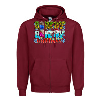 Burgundy Rowdy Howdy Christmas Zipper Hoodie - CowhideDigitalArt