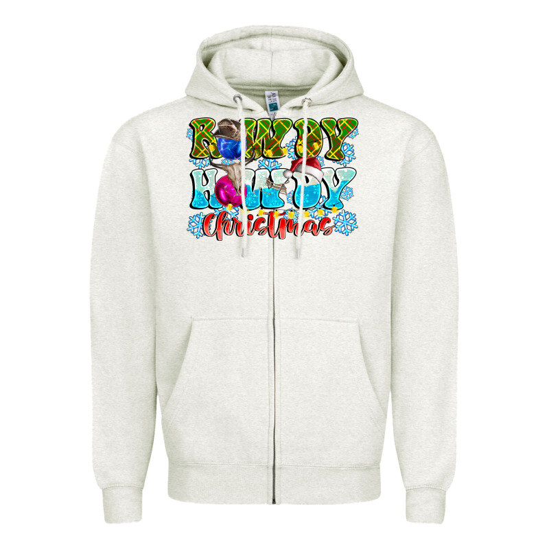 Rowdy Howdy Christmas Zipper Hoodie by CowhideDigitalArt | Teevron
