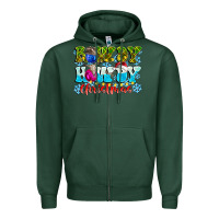 Sports Green Rowdy Howdy Christmas Zipper Hoodie - CowhideDigitalArt