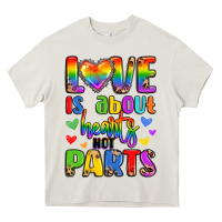 Cream love is about hearts not parts Heavy Core Tee - LillyAllenDesigns