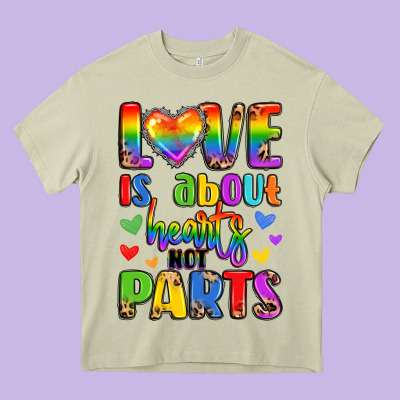 Love Is About Hearts Not Parts Heavy Core Tee Designed By Lillyallendesigns