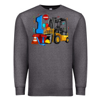 Charcoal Heather forklift birthday one Premium Sweatshirt - Artiststas