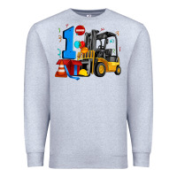 Heather Grey forklift birthday one Premium Sweatshirt - Artiststas