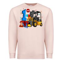 Pale Pink forklift birthday one Premium Sweatshirt - Artiststas