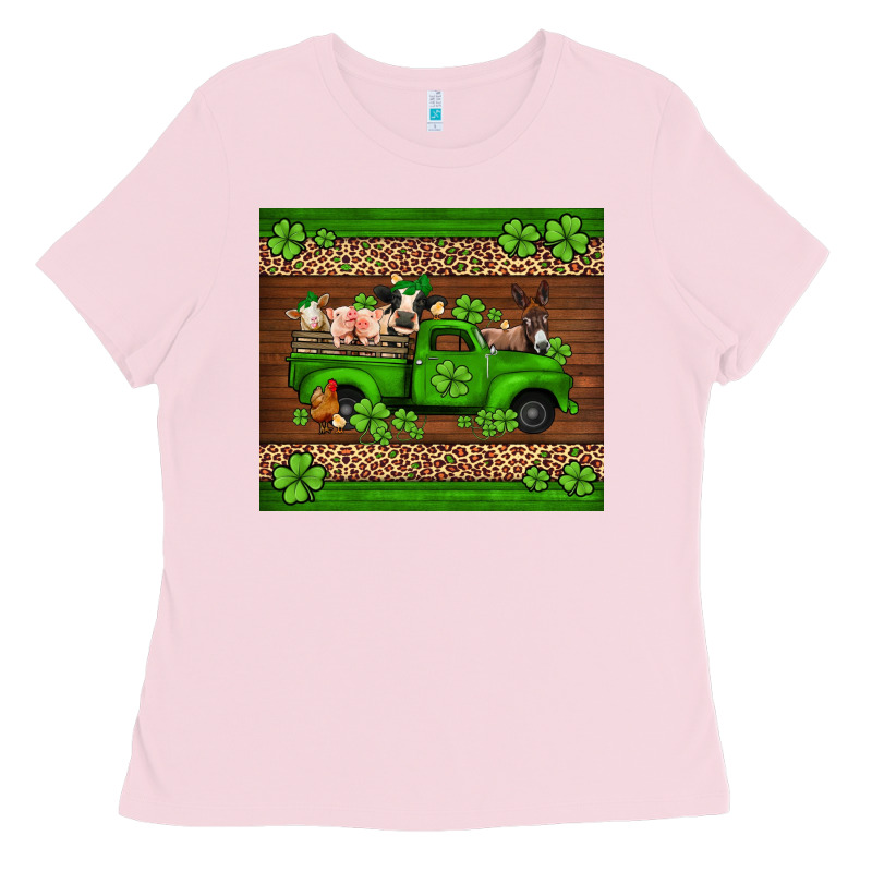 St Patricks Farm Animals Truck Ladies Tee by Jasminsmagicworld | Teevron