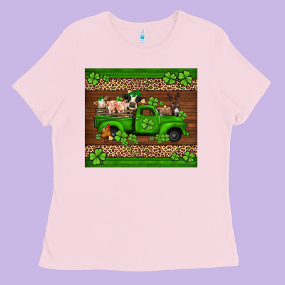 St Patricks Farm Animals Truck Ladies Tee Designed By Jasminsmagicworld