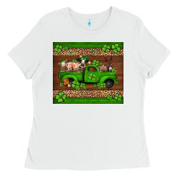 White st Patricks farm animals truck Ladies Tee - Jasminsmagicworld