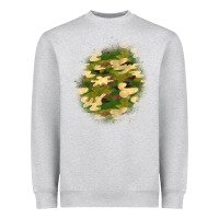 Heather Grey camouflage patch 5 Heavyweight Sweatshirt - BundleAndBundleShop