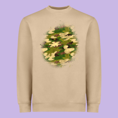 Camouflage Patch 5 Heavyweight Sweatshirt Designed By Bundleandbundleshop