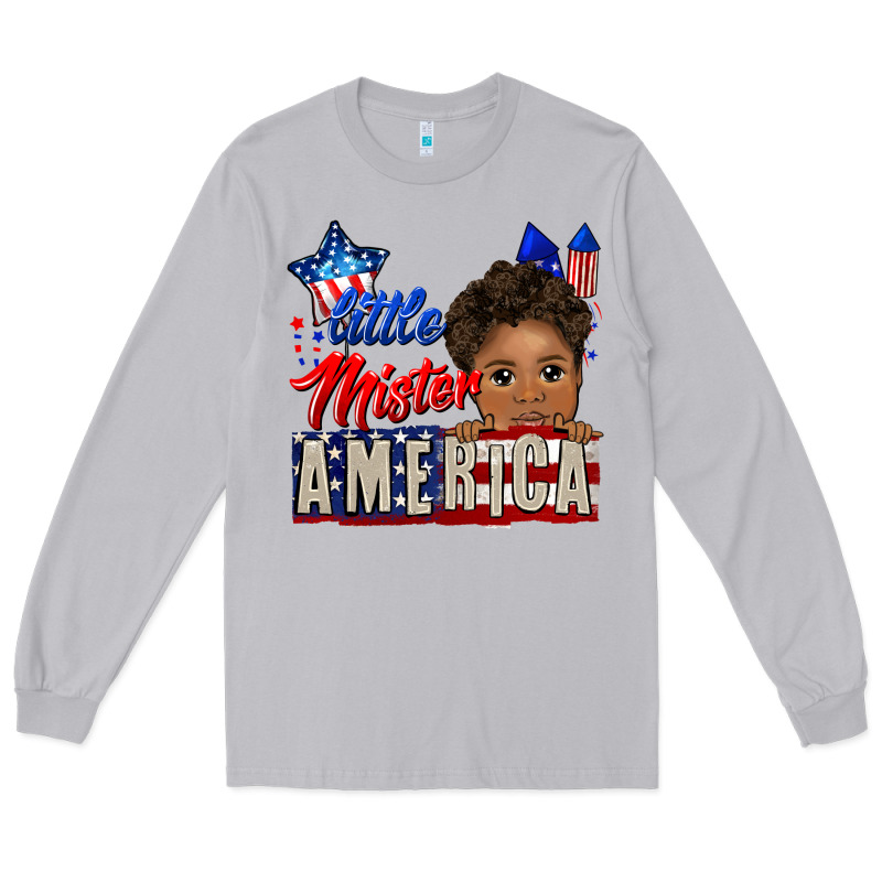 Little Mister America Black Boy Long Sleeve Tee by CowGirlArtShop | Teevron