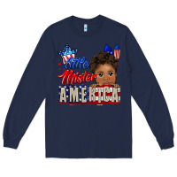Navy little mister america black boy Long Sleeve Tee - CowGirlArtShop