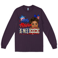 Plum little mister america black boy Long Sleeve Tee - CowGirlArtShop