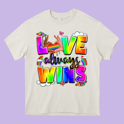 Love Always Wins Heavy Core Tee Designed By Lillyallendesigns