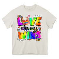 Cream love always wins Heavy Core Tee - LillyAllenDesigns
