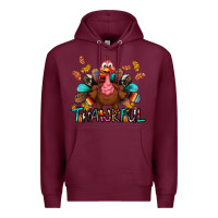 Burgundy Thankful Premium Hoodie - BundleAndBundleShop