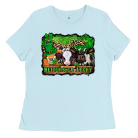 Baby Blue st patricks cows heifers go lucky Ladies Tee - Jasminsmagicworld