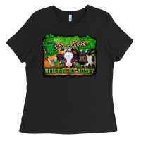 Black st patricks cows heifers go lucky Ladies Tee - Jasminsmagicworld