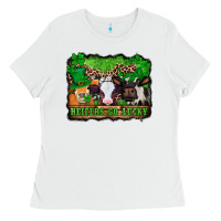 White st patricks cows heifers go lucky Ladies Tee - Jasminsmagicworld