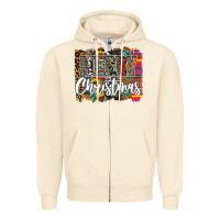 Sandshell Western Merry Christmas Zipper Hoodie - CowhideDigitalArt