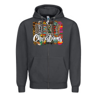 Smoke Western Merry Christmas Zipper Hoodie - CowhideDigitalArt