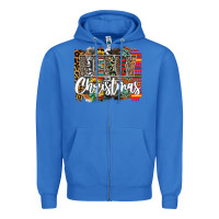 True Royal Western Merry Christmas Zipper Hoodie - CowhideDigitalArt