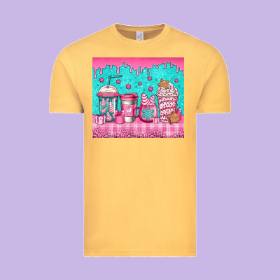 Pink Christmas Coffee Vintage Tee Designed By Jasminsmagicworld