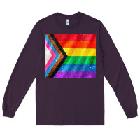 Plum Pride flag Long Sleeve Tee - CowGirlArtShop