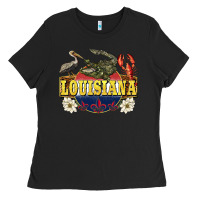 Black louisiana state Ladies Tee - BarkalooDesign