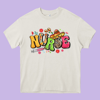 Mexican Spanish Nurse Heavy Core Tee Designed By Lillyallendesigns