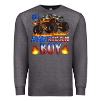 Charcoal Heather all american boy monster truck Premium Sweatshirt - Artiststas