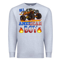 Heather Grey all american boy monster truck Premium Sweatshirt - Artiststas