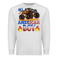 Oatmeal Heather all american boy monster truck Premium Sweatshirt - Artiststas