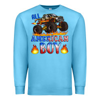 Ocean Blue all american boy monster truck Premium Sweatshirt - Artiststas