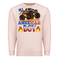 Pale Pink all american boy monster truck Premium Sweatshirt - Artiststas