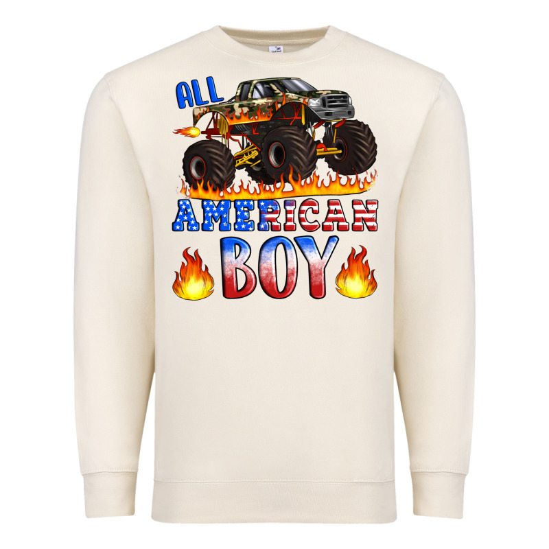 All American Boy Monster Truck Premium Sweatshirt by Artiststas | Teevron
