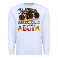 White all american boy monster truck Premium Sweatshirt - Artiststas