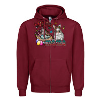 Burgundy Bunny mama Zipper Hoodie - CowhideDigitalArt