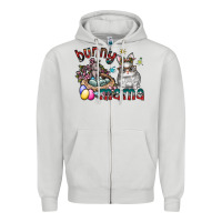 Dove Grey Bunny mama Zipper Hoodie - CowhideDigitalArt
