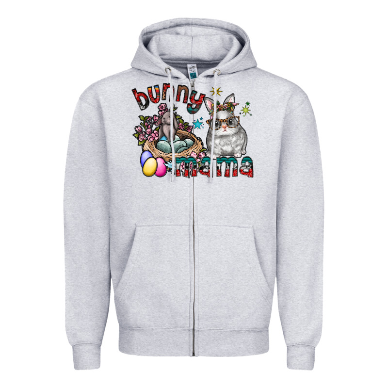 Bunny Mama Zipper Hoodie by CowhideDigitalArt | Teevron