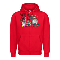 Red Bunny mama Zipper Hoodie - CowhideDigitalArt