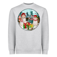 Heather Grey Christmas snowman Heavyweight Sweatshirt - FaDigitalArtStudio