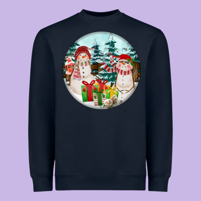 Christmas Snowman Heavyweight Sweatshirt Designed By Fadigitalartstudio
