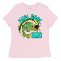 Bubblegum Pink reel cool dad Ladies Tee - Jasminsmagicworld