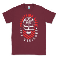 Burgundy Production Crew Set Designer Movie Film Halloween Skull Classic Tee - minhPixels