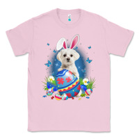 Bubblegum Pink Bunny Maltese With Egg Basket Easter Flower Hunting Egg Classic Tee - minhPixels