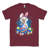 Burgundy Bunny Maltese With Egg Basket Easter Flower Hunting Egg Classic Tee - minhPixels