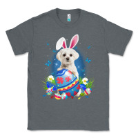 Charcoal Heather Bunny Maltese With Egg Basket Easter Flower Hunting Egg Classic Tee - minhPixels