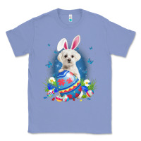 Colony Blue Bunny Maltese With Egg Basket Easter Flower Hunting Egg Classic Tee - minhPixels